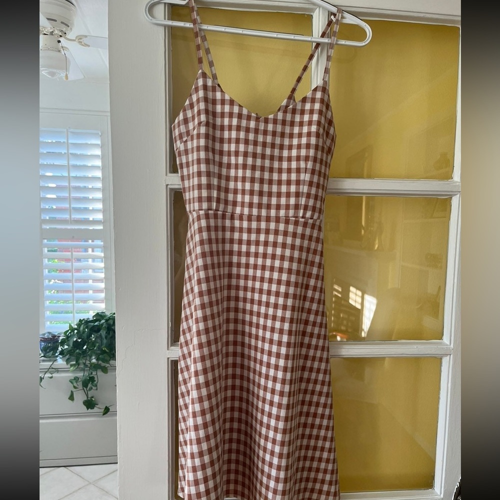 Pink Red White Gingham summer picnic dress
